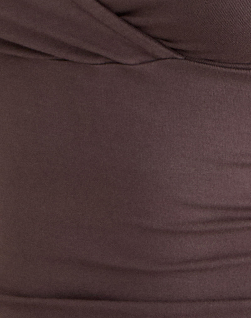 Trudis Wrap Top in Rayon Jersey Peppercorn