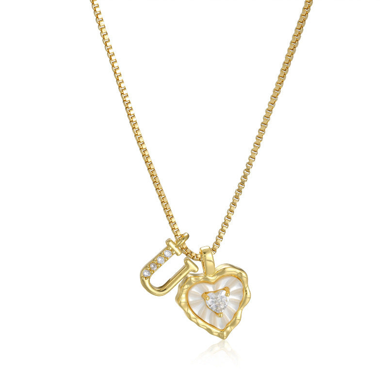 Personalized Initial Heart Necklace For Her