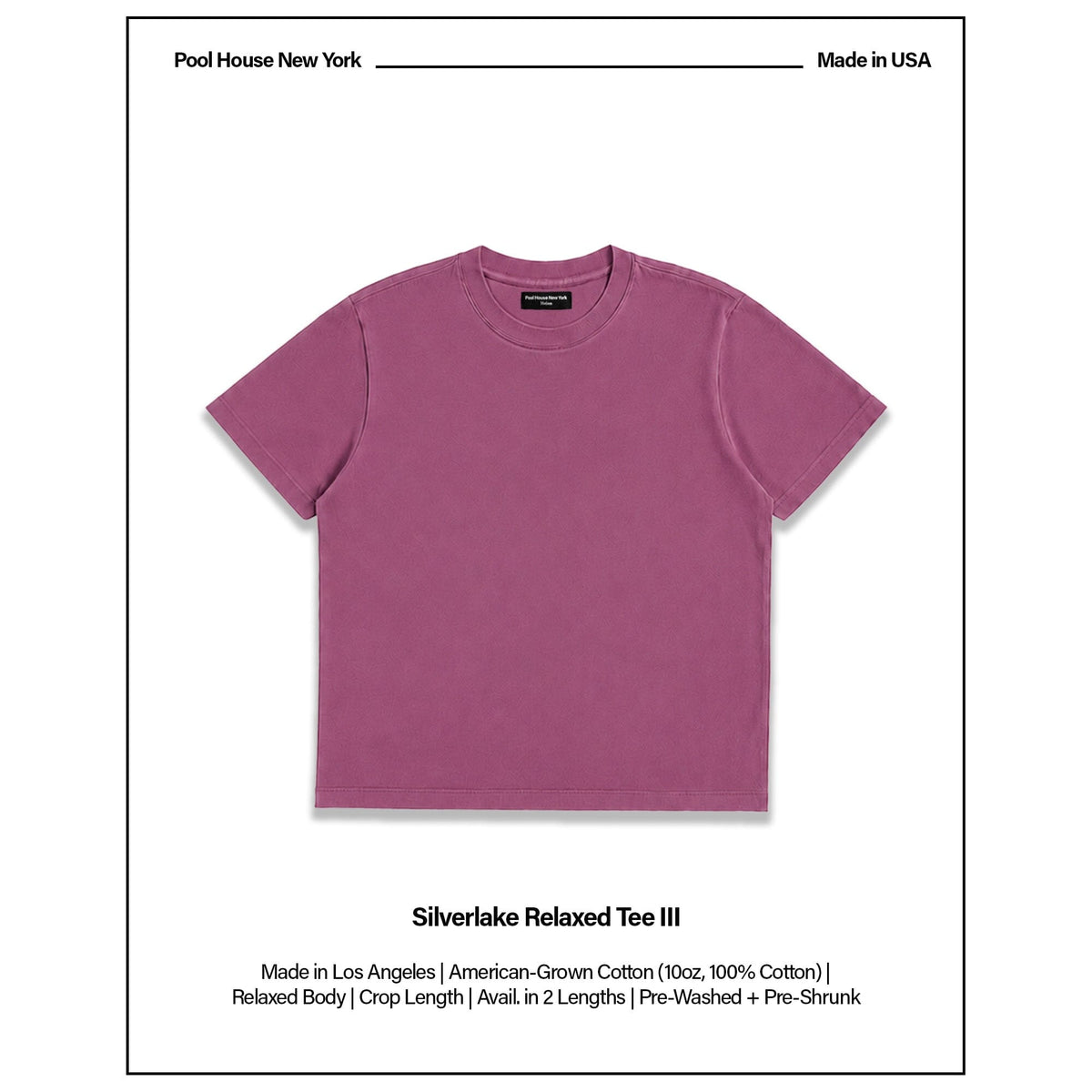 Silverlake Crop Tee III | Boxy, Relaxed Fit - Vintage Maroon