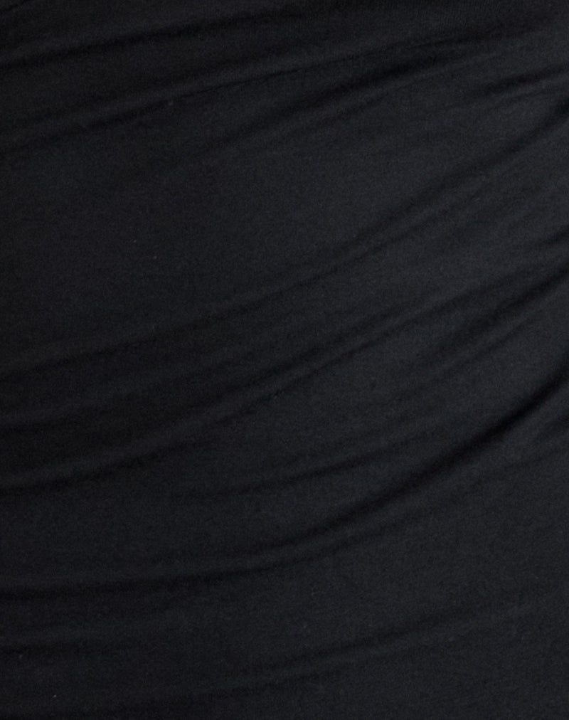 Wilkes Wrap Top in Jersey Black