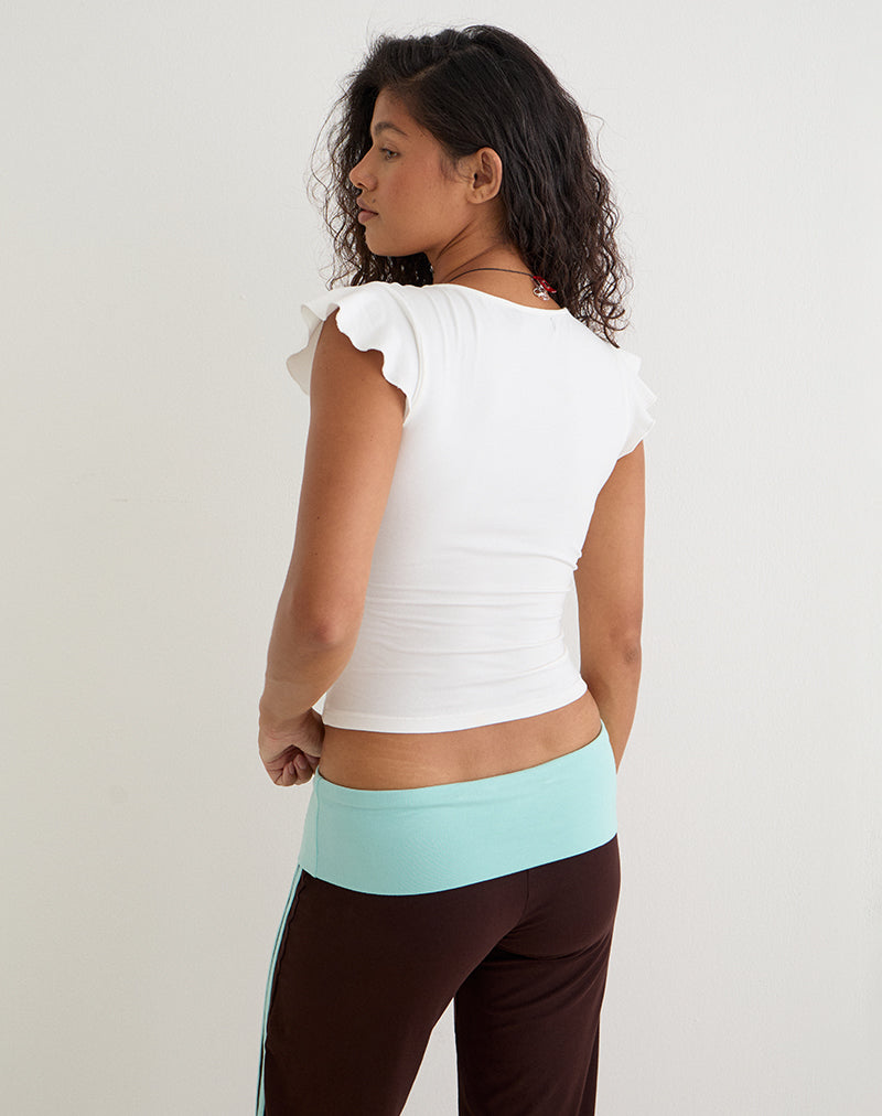 Wilkes Wrap Top in Jersey Off White