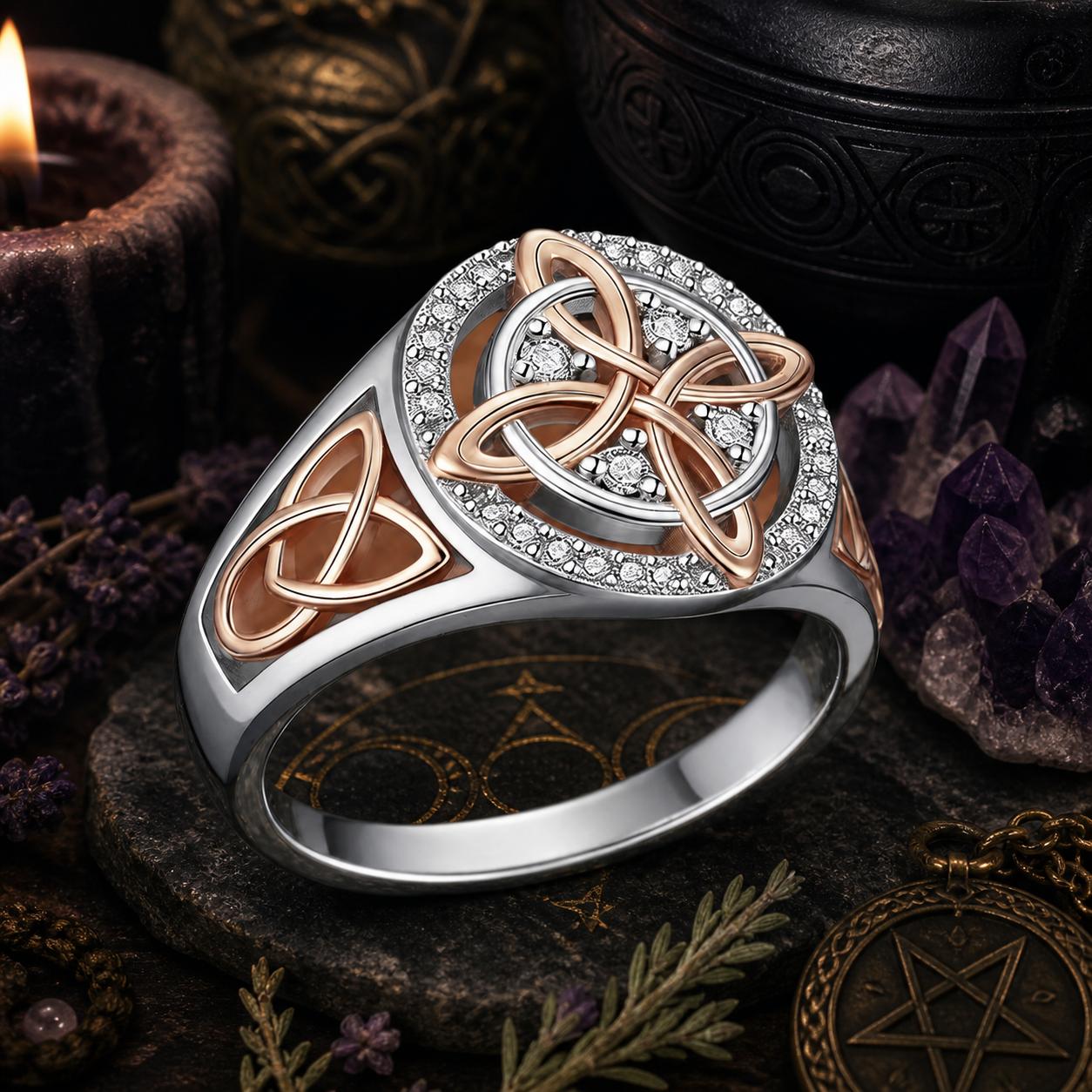 Celtic Knot Zircon Ring