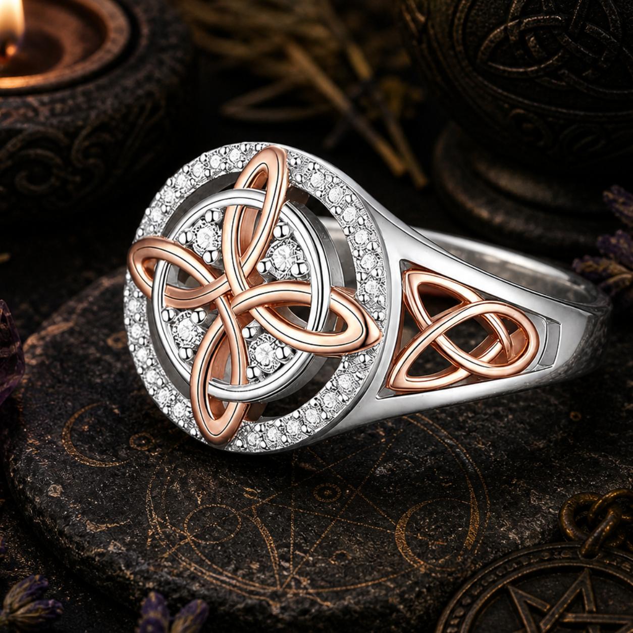 Celtic Knot Zircon Ring