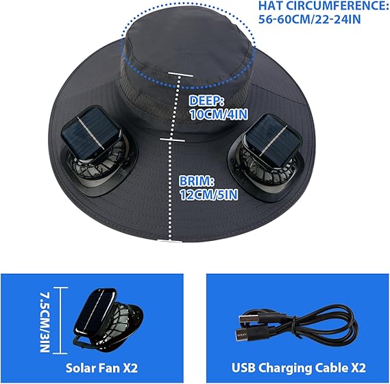 🔥Summer Hot Sale 49% OFF⚡2026 New Ultralight Solar Fan Sun Hat🎁Lighter Than a Baseball!⚾(Only 11oz)