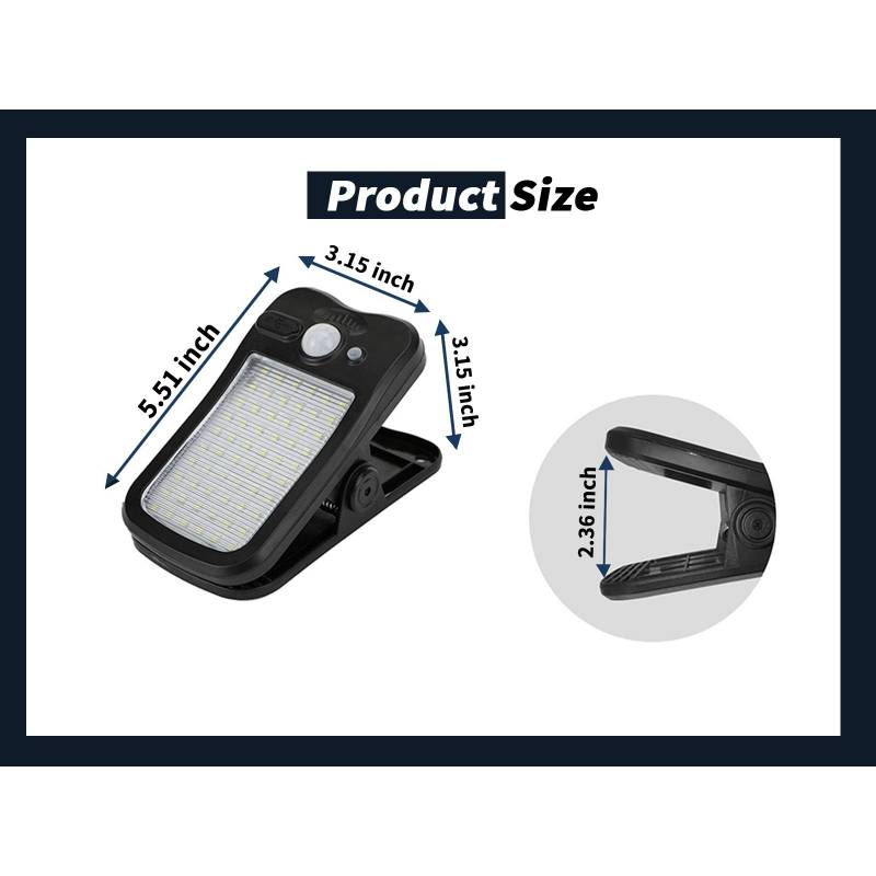Solar Motion Sensor Clip Light – Waterproof Outdoor LED Lamp
