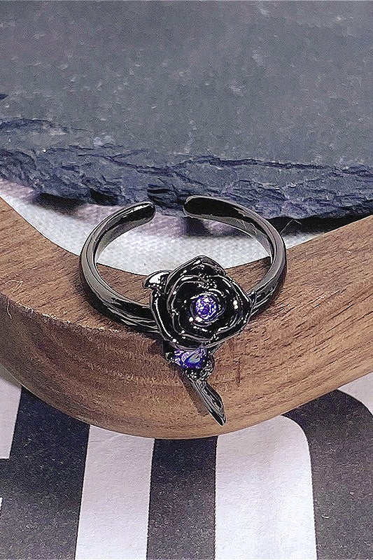 Vintage Gothic Flower Serpent Layered Ring