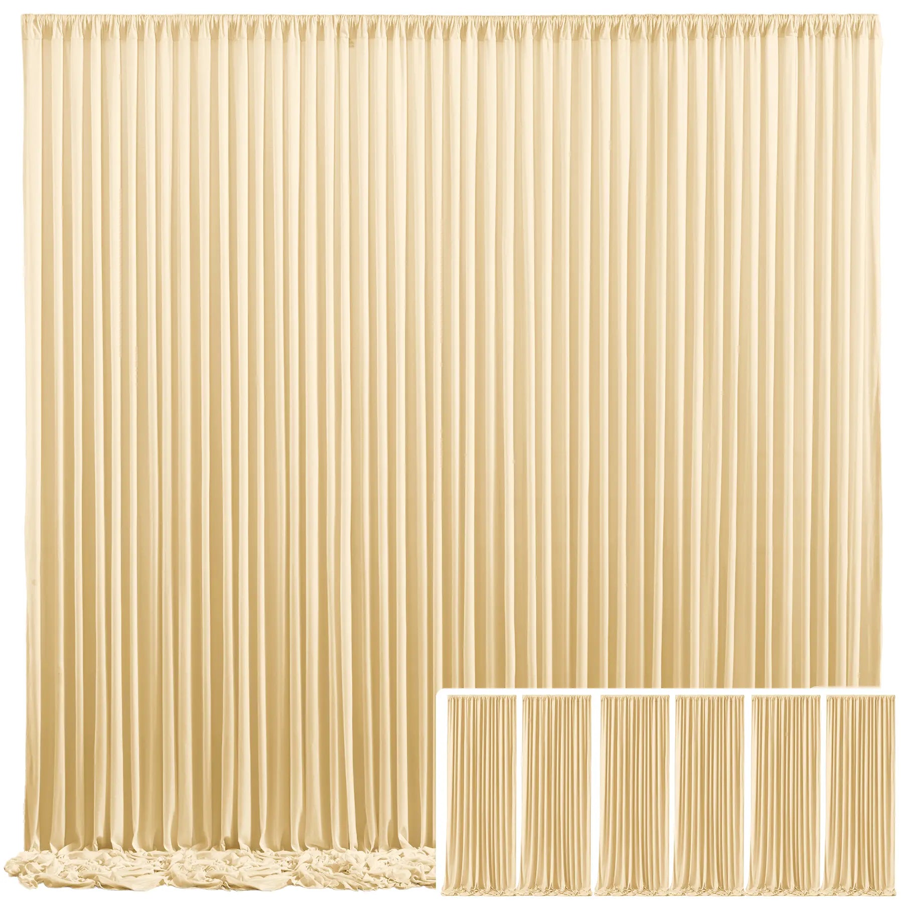 ✨ Elegant Backdrop Curtains – Soft Polyester Drapes for Wedding, Party & Home Decoration (Easy Setup & Reusable)