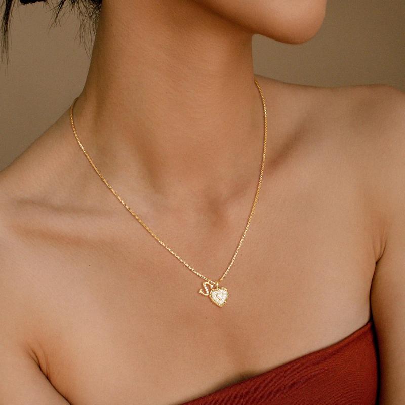 Personalized Initial Heart Necklace For Her