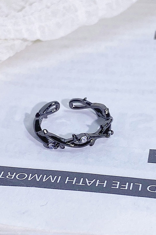 Retro Floral & Plant Stack Ring