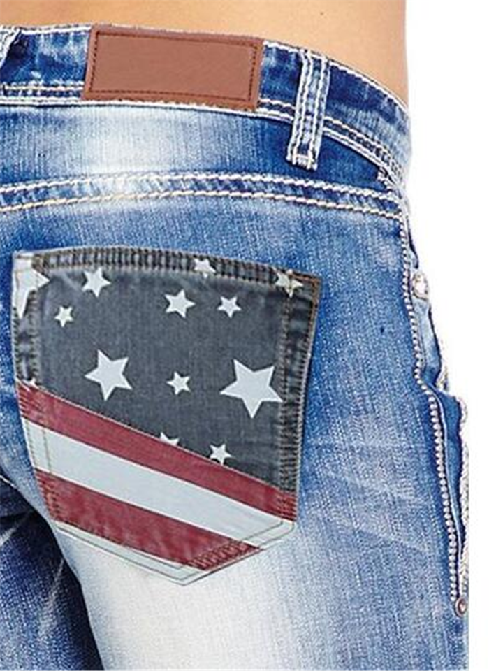 Women's American Flag Stretch Washed Bootcut Jeans