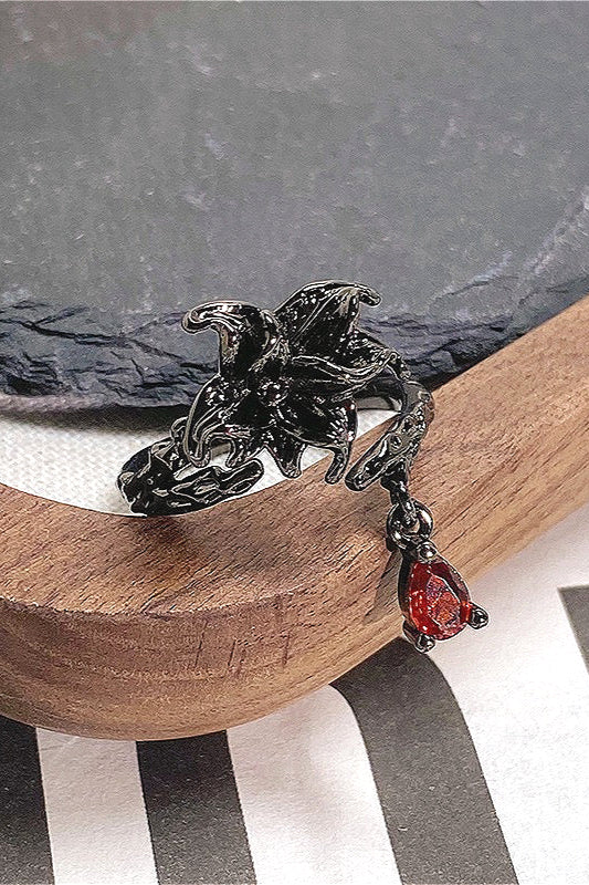 Vintage Gothic Flower Serpent Layered Ring