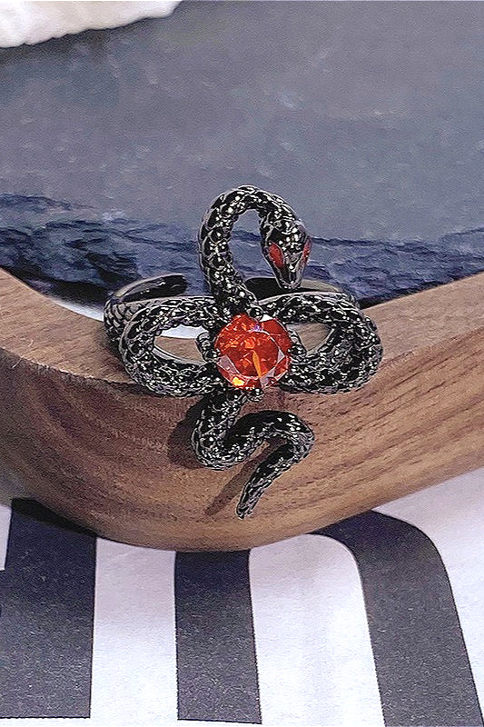 Vintage Gothic Flower Serpent Layered Ring