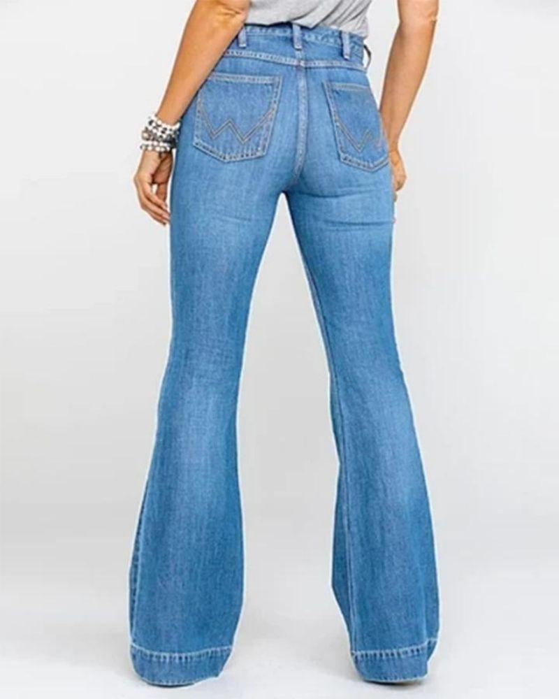 90s Vintage Classic Flare Hem High Waist Jeans
