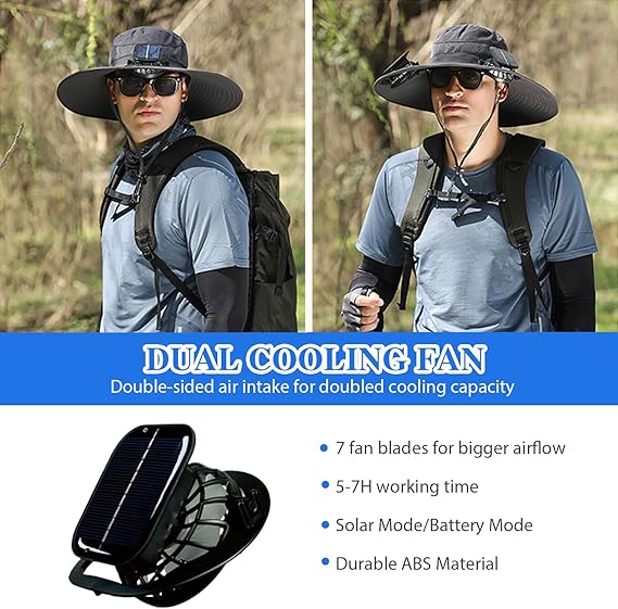 🔥Summer Hot Sale 49% OFF⚡2026 New Ultralight Solar Fan Sun Hat🎁Lighter Than a Baseball!⚾(Only 11oz)