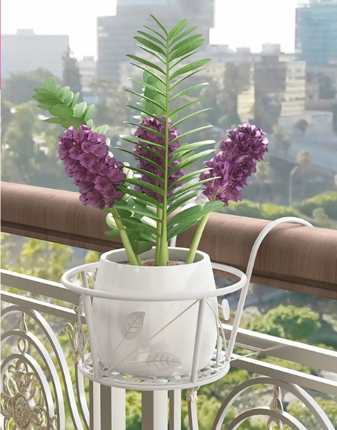 🌿 No-Drill Hanging Plant Stand – Strong Metal Balcony Railing Flower Holder (Up to 27.5 lbs Load)