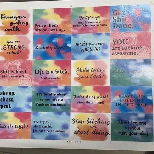 Funny Motivation Cards Gift ✡️(1 Set of 20 Sheets)
