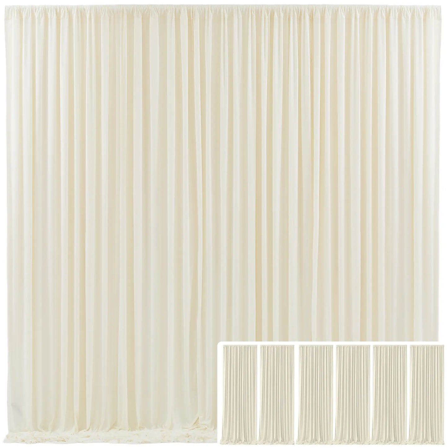 ✨ Cortinas de Fondo Elegantes – Cortinas Suaves de Poliéster para Bodas, Fiestas y Decoración del Hogar (Fácil Instalación y Reutilizables)