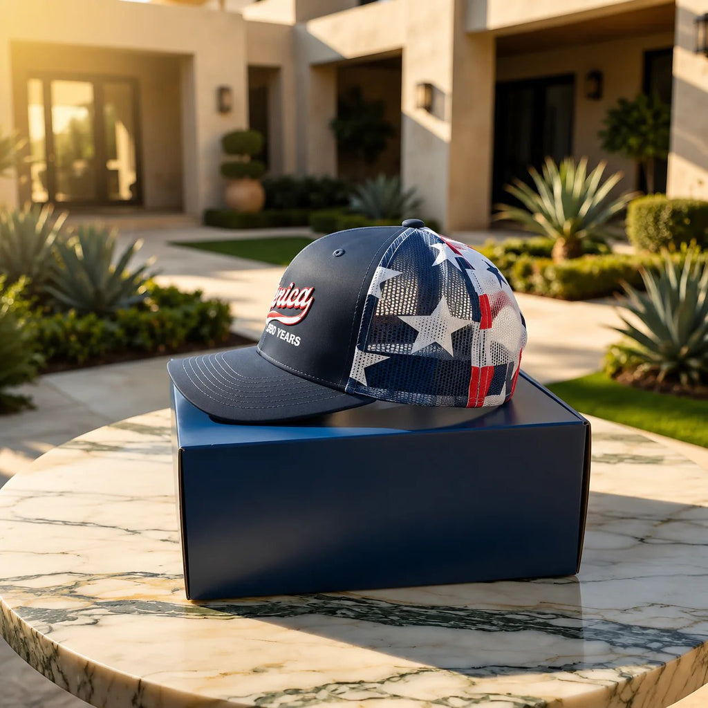 🔥LAST DAY 49% OFF - 🇺🇸 Merica 250 Years Embroidered Mesh Back Trucker Hat✨(Breathable & Lightweight Comfort & Unisex Fit)