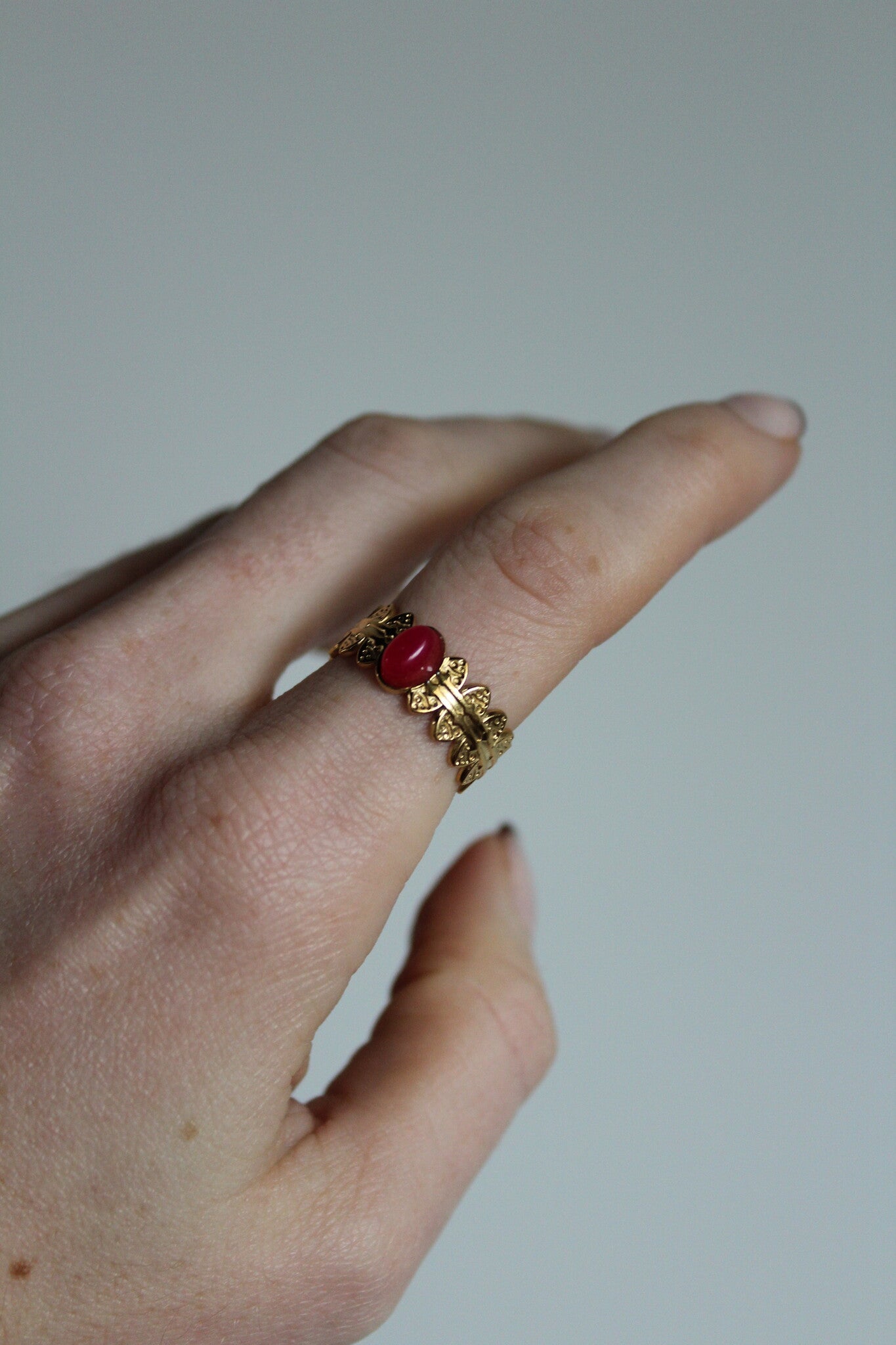 Didi - Ring - Natural Stone - Stainless steel - Adjustable