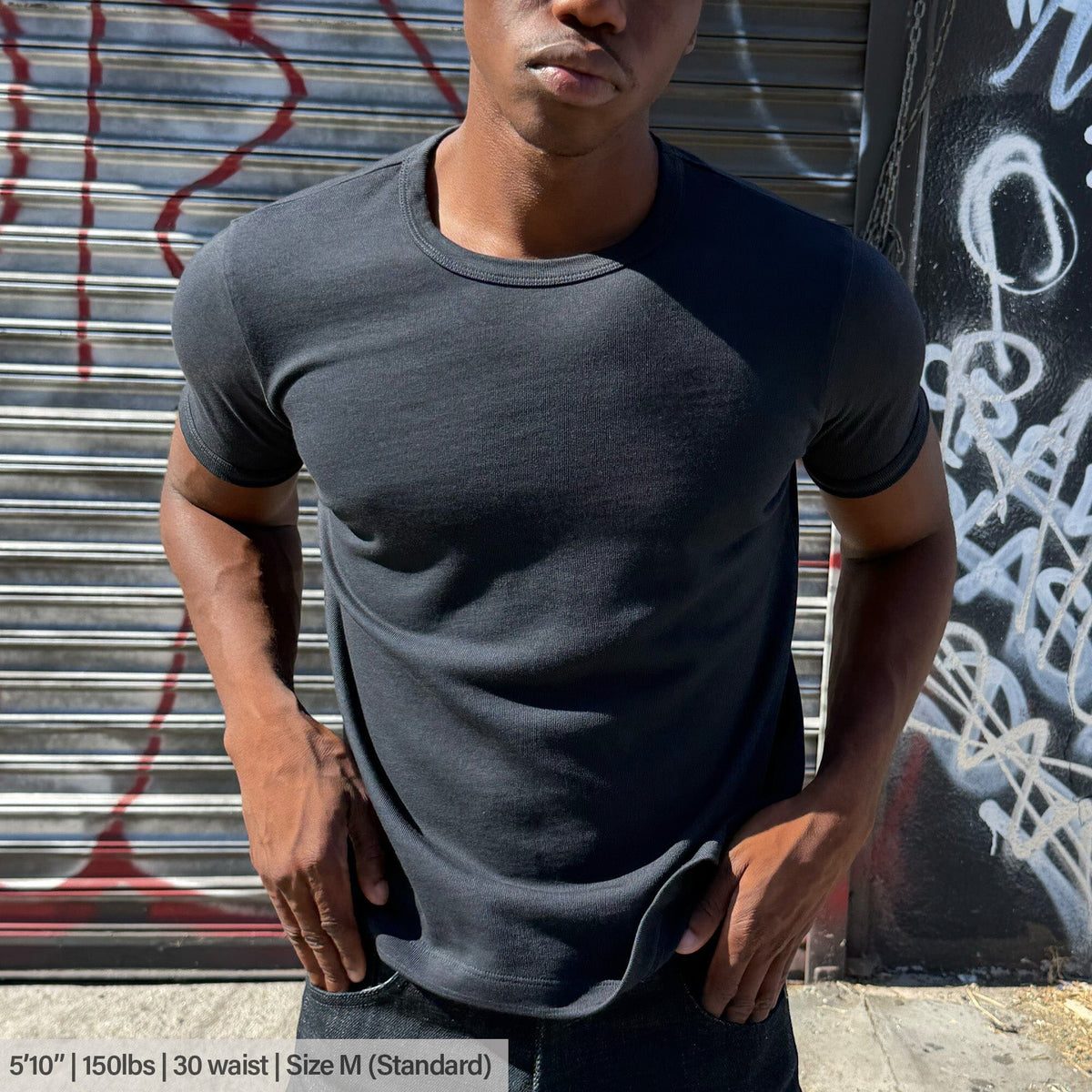 Diego Muscle Tee | Heavyweight | 13.5oz | Vintage - Ash Black | Vintage