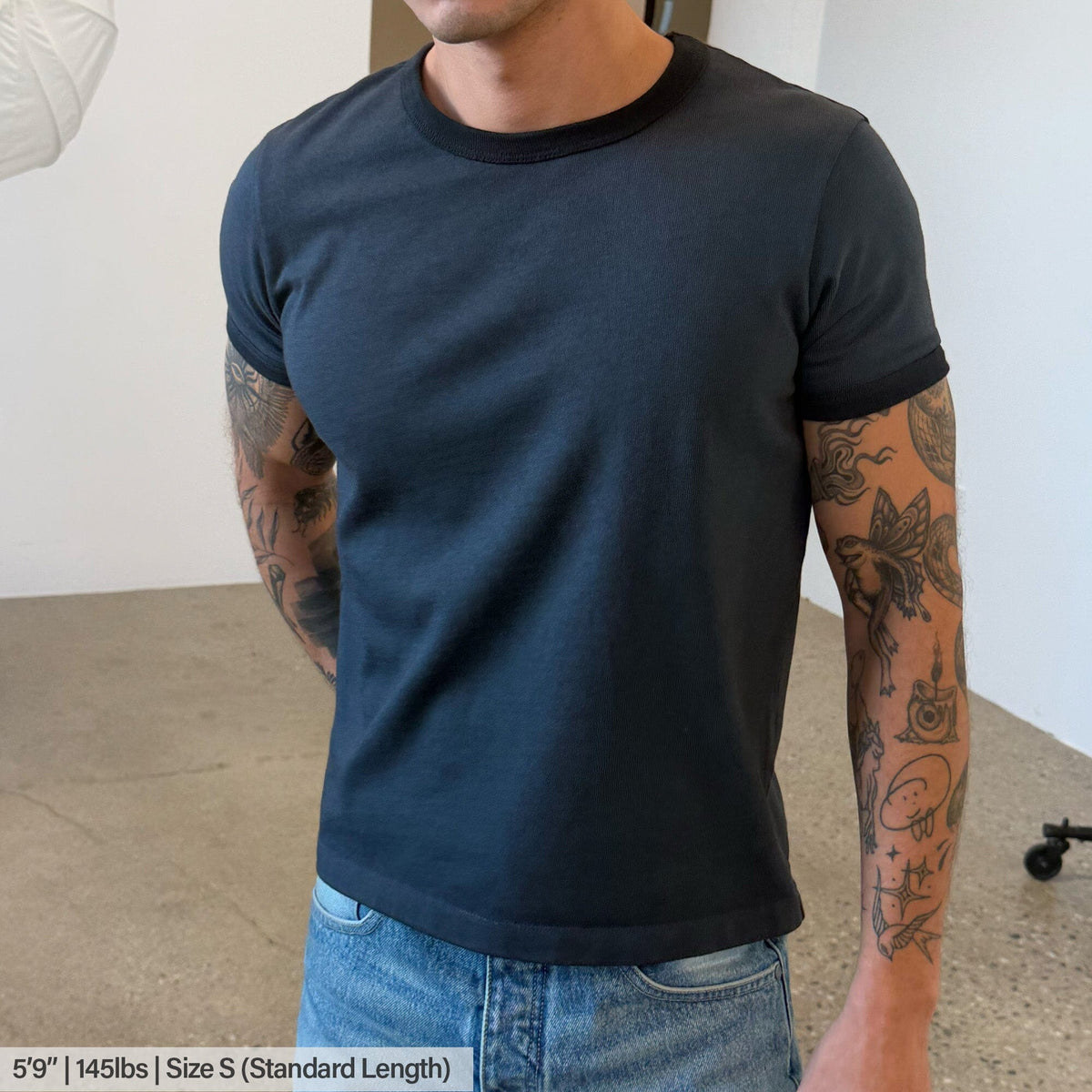 Diego Muscle Tee | Heavyweight | 13.5oz | Ringer - Tonal Vintage Black