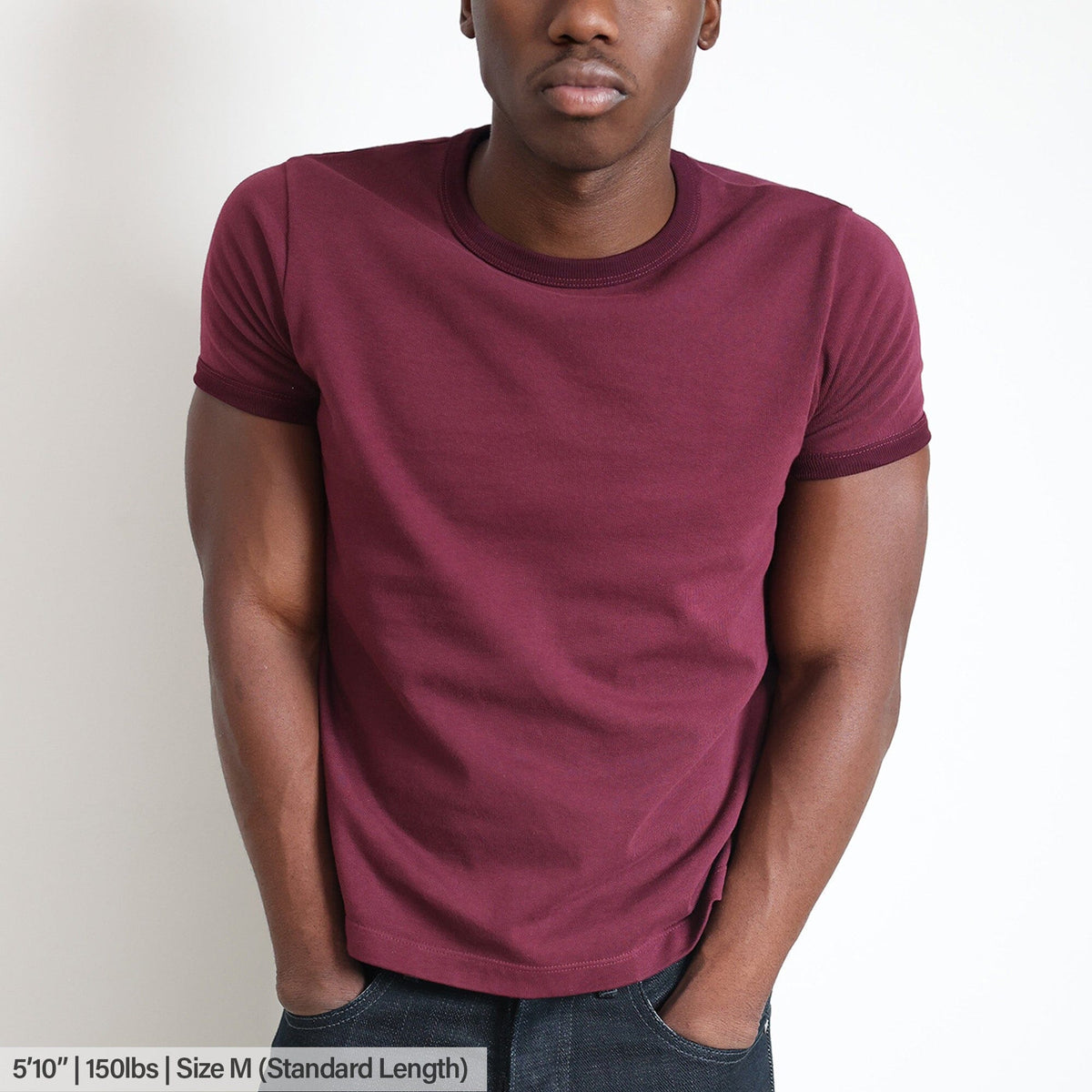 Diego Muscle Tee | Heavyweight | 13.5oz | Ringer - Tonal Vintage Burgundy