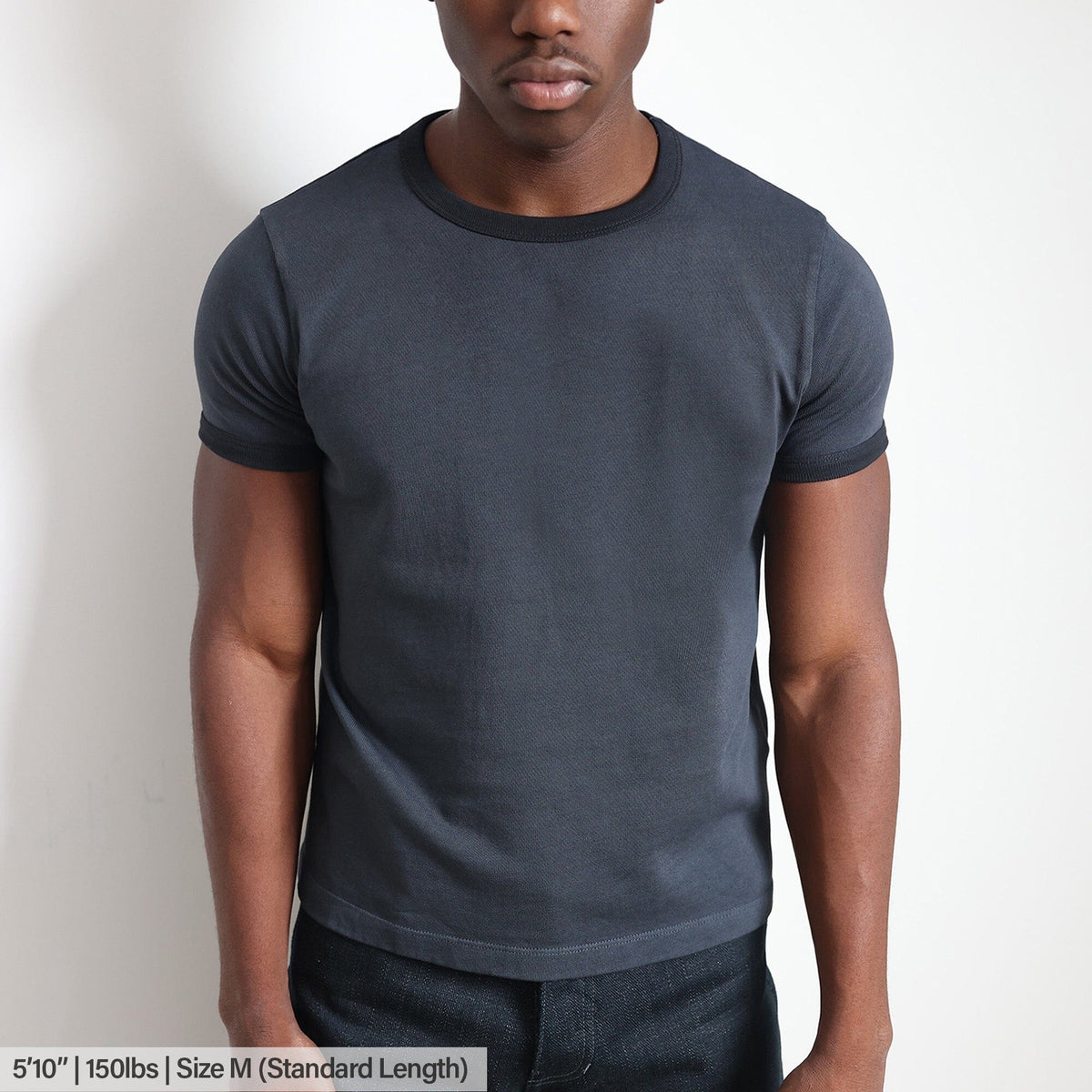 Diego Muscle Tee | Heavyweight | 13.5oz | Ringer - Tonal Vintage Black