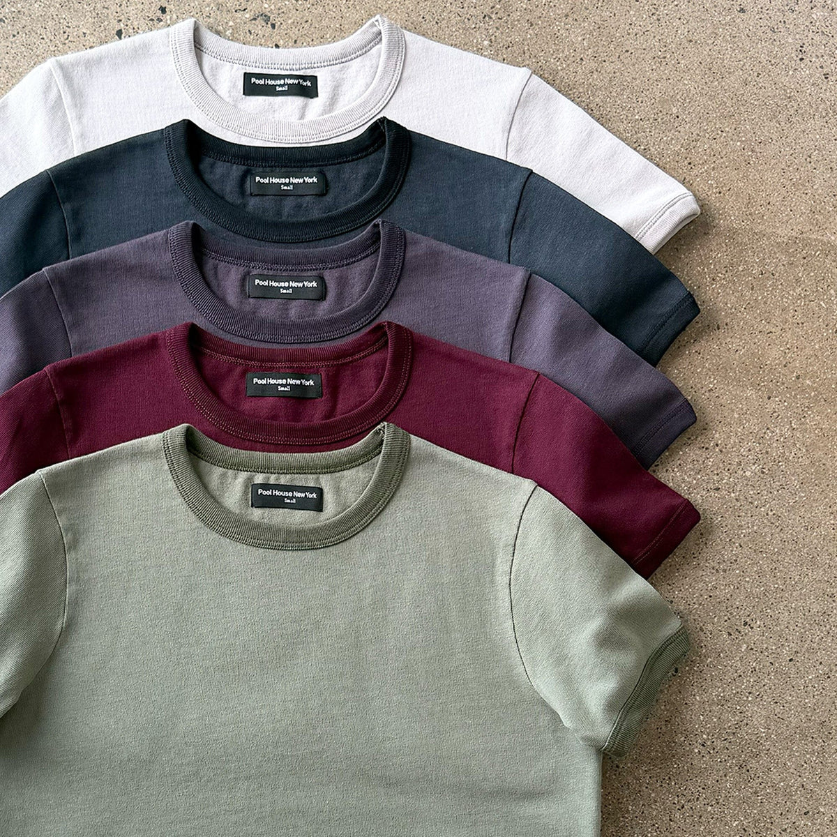 Diego Muscle Tee | Heavyweight | 13.5oz | Ringer - Tonal Bone Grey