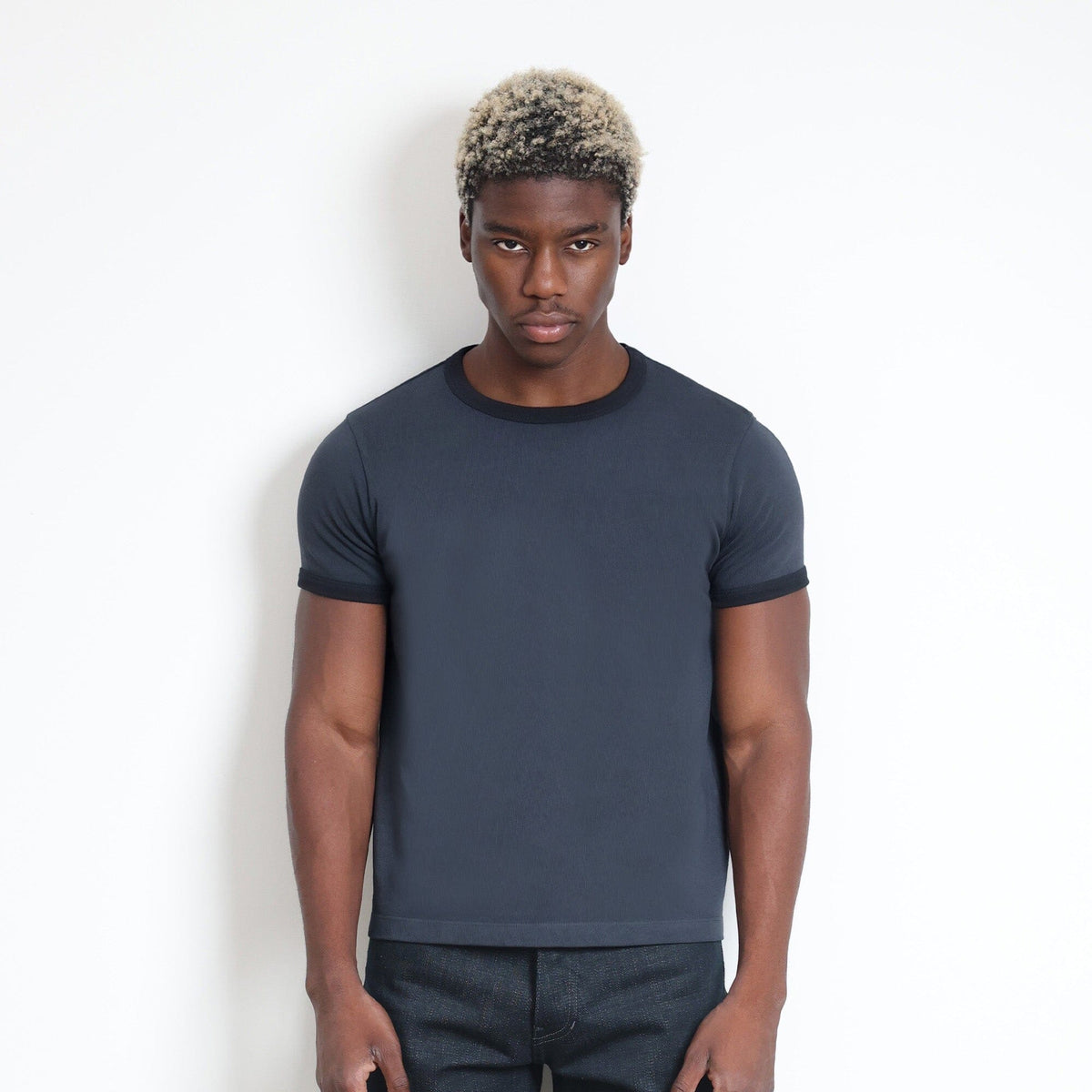 Diego Muscle Tee | Heavyweight | 13.5oz | Ringer - Tonal Vintage Black