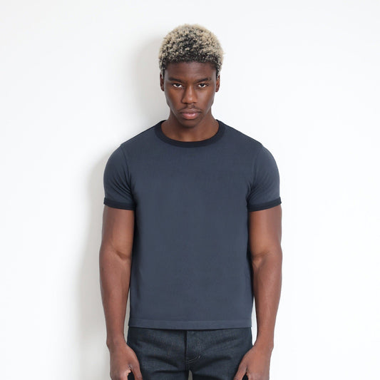 Diego Muscle Tee | Heavyweight | 13.5oz | Ringer - Tonal Vintage Black