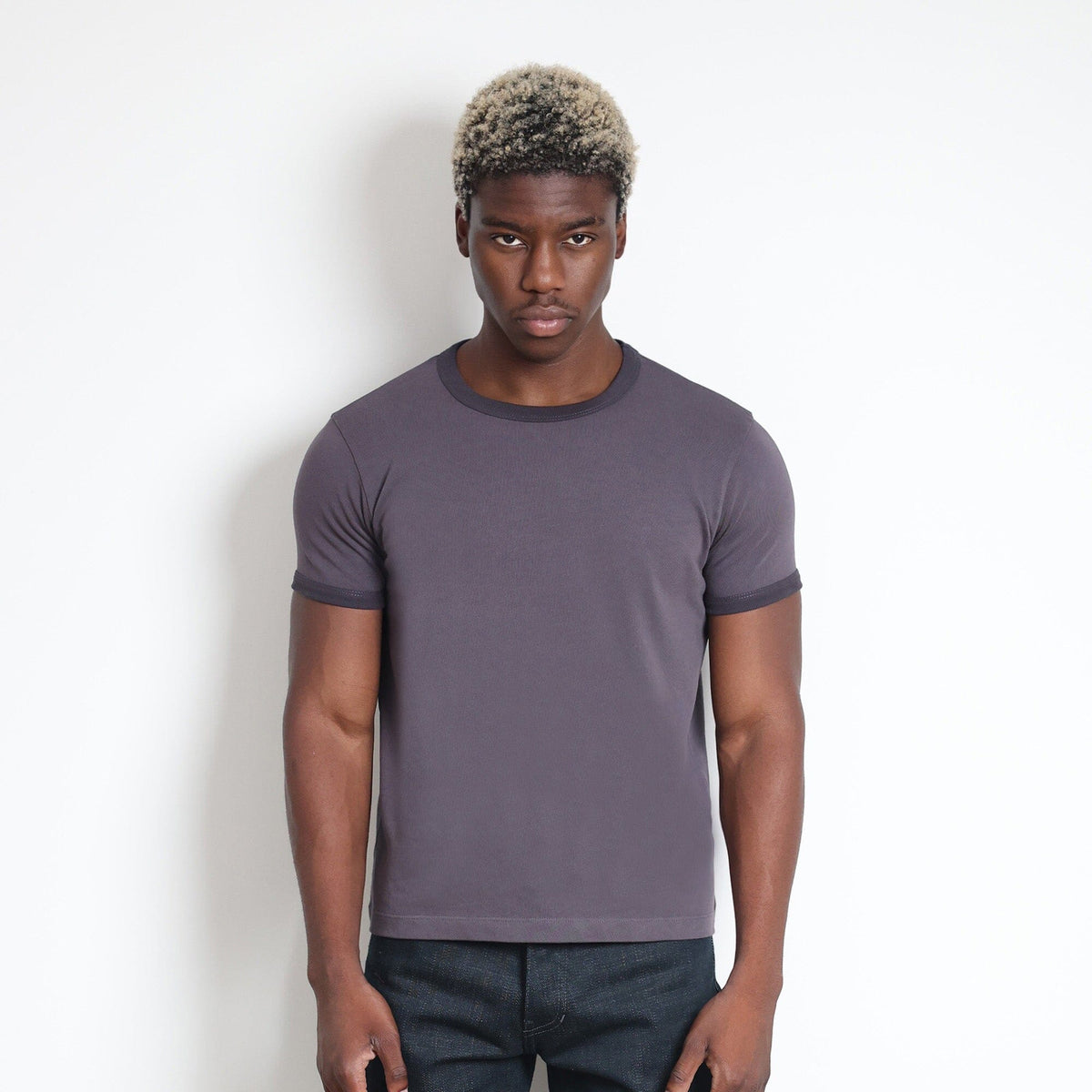 Diego Muscle Tee | Heavyweight | 13.5oz | Ringer - Tonal Vintage Purple
