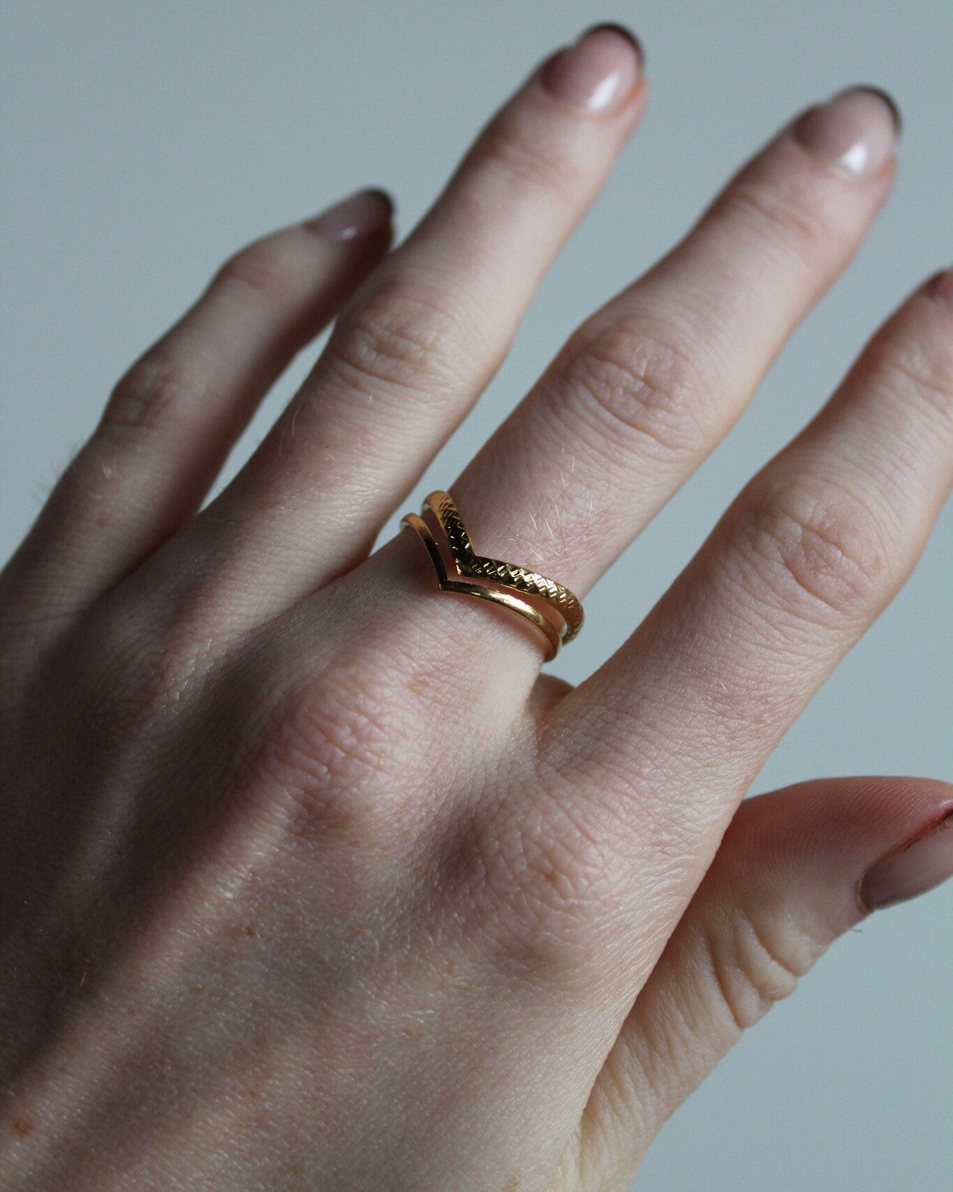 Double Wave - Ring - Stainless Steel - Adjustable