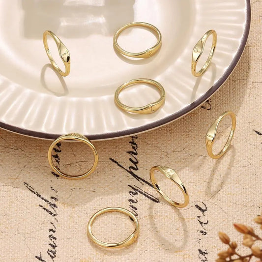 14K Gold Filled Initial Ring – Dainty Letter Band for Women