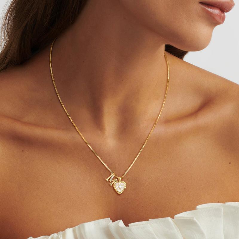 Personalized Initial Heart Necklace For Her