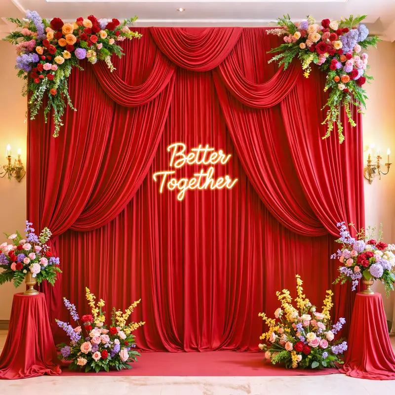 ✨ Elegant Backdrop Curtains – Soft Polyester Drapes for Wedding, Party & Home Decoration (Easy Setup & Reusable)