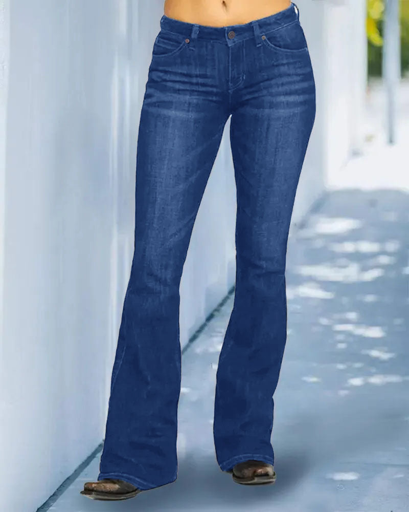 2023 Vintage Mid Waist Flare Jeans