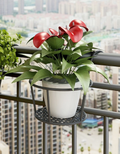 🌿 No-Drill Hanging Plant Stand – Strong Metal Balcony Railing Flower Holder (Up to 27.5 lbs Load)