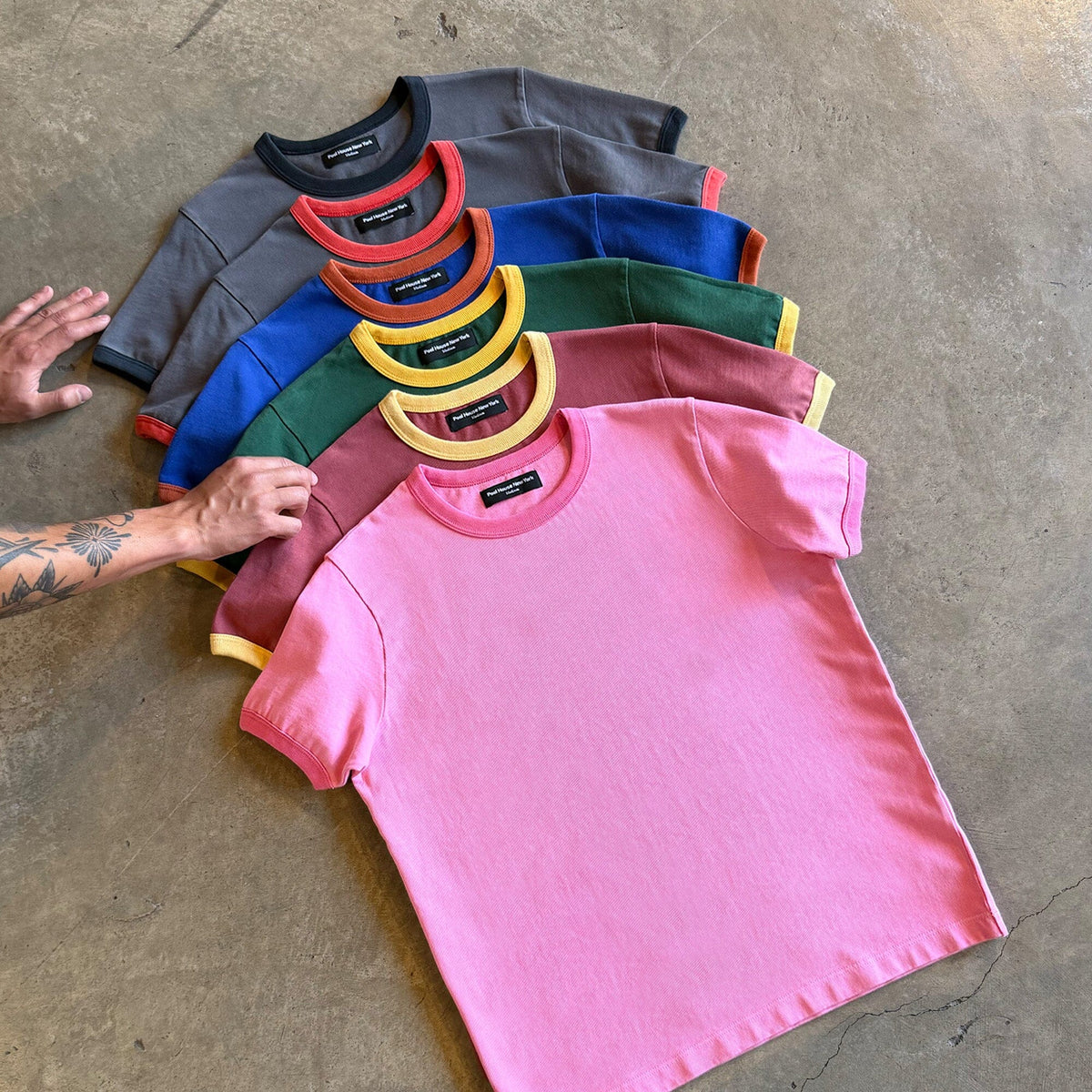 Diego Muscle Tee | Heavyweight | 13.5oz | Ringer - Trojan Red | Butter Yellow
