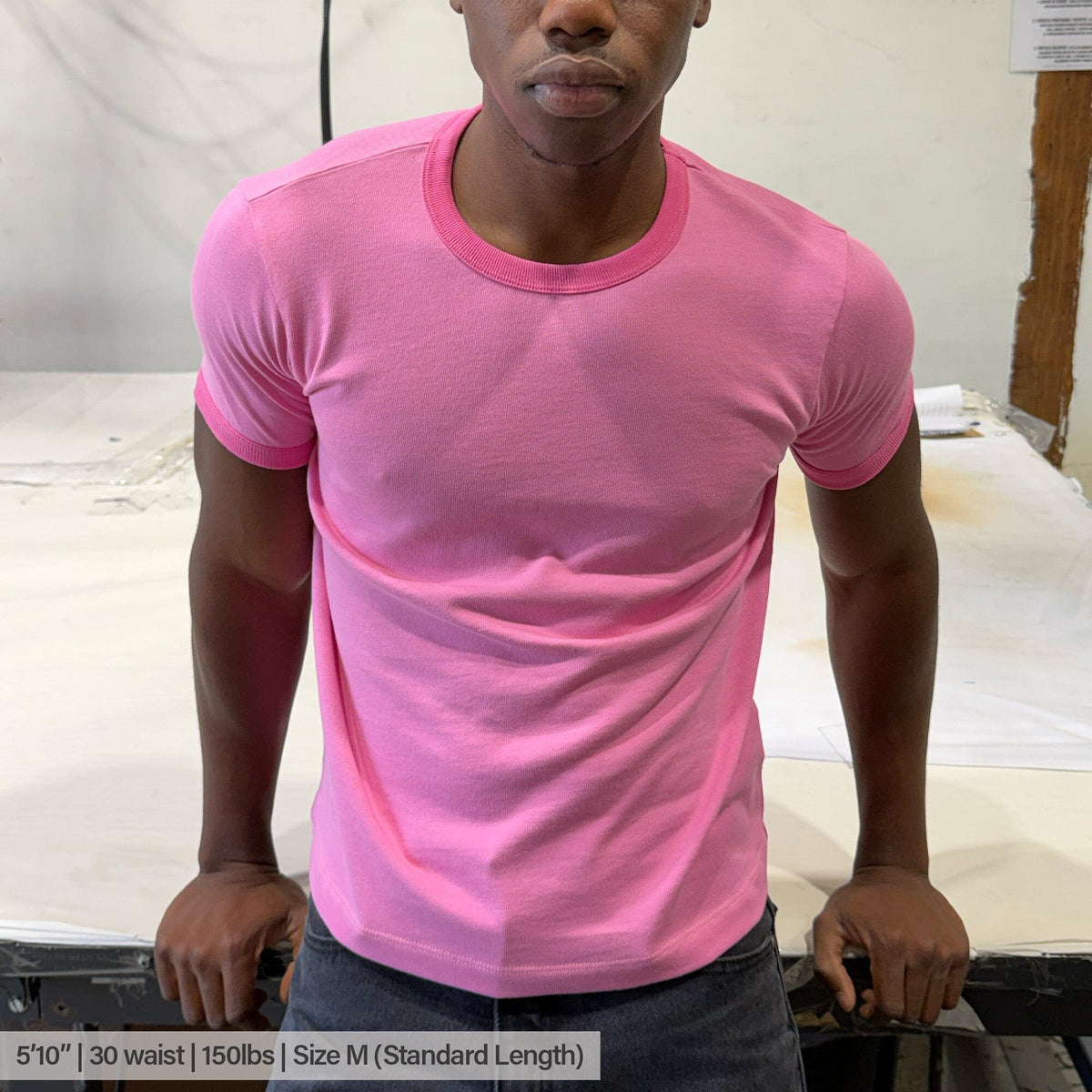 Diego Muscle Tee | Heavyweight | 13.5oz | Ringer - Tonal Vintage Pink
