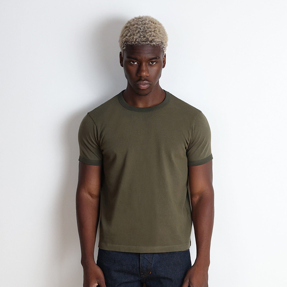 Diego Muscle Tee | Heavyweight | 13.5oz | Ringer - Tonal Military Green