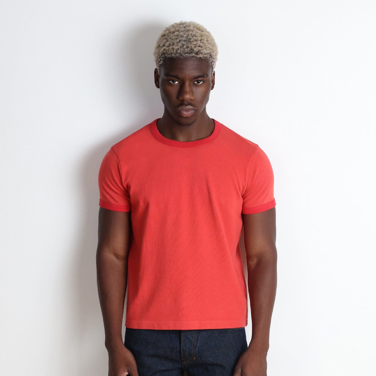 Diego Muscle Tee | Heavyweight | 13.5oz | Ringer - Tonal Vintage Red