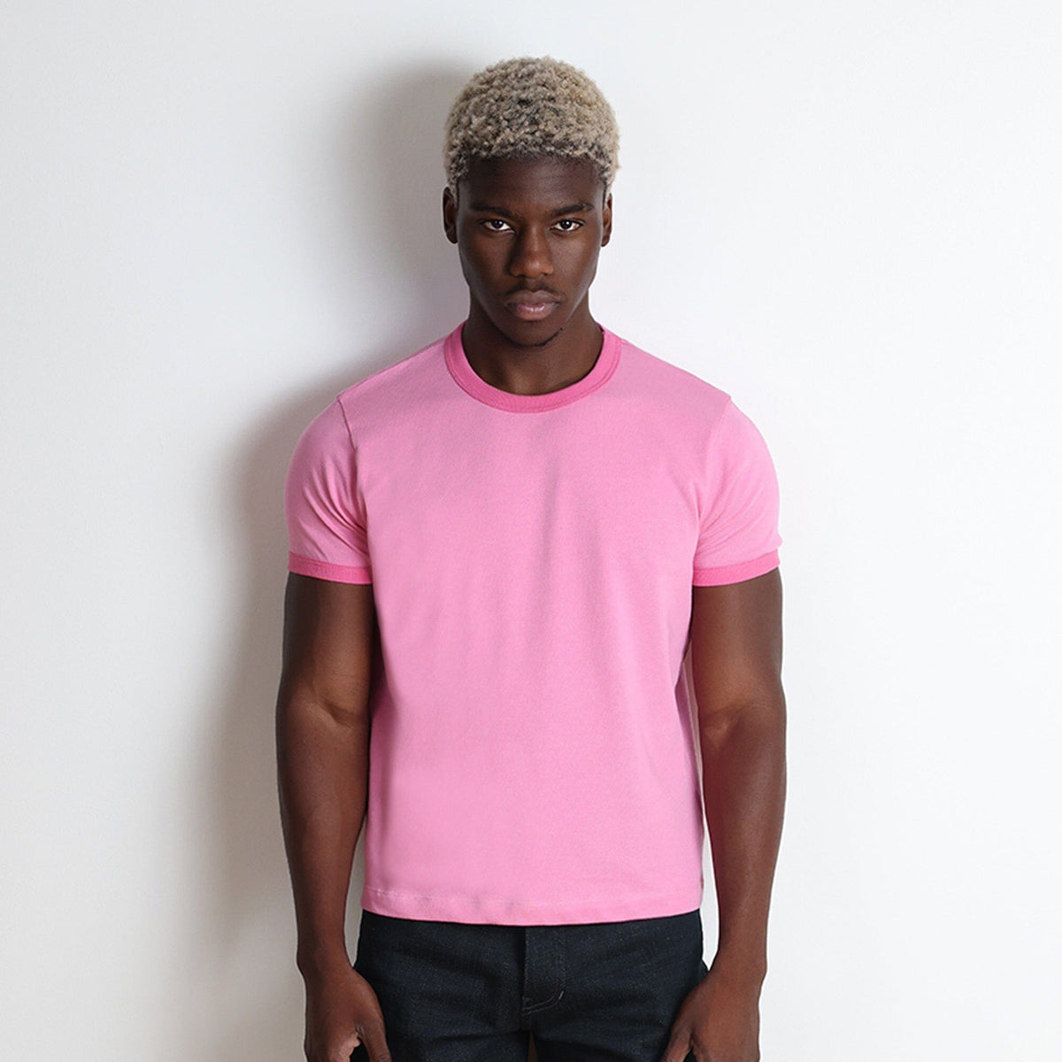 Diego Muscle Tee | Heavyweight | 13.5oz | Ringer - Tonal Vintage Pink