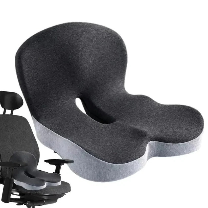 Cojín de asiento de espuma viscoelástica ergonómico y soporte lumbar para comodidad durante todo el día y alivio de la presión