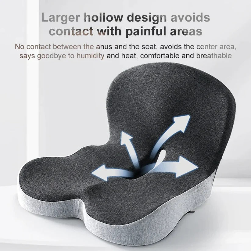 Cojín de asiento de espuma viscoelástica ergonómico y soporte lumbar para comodidad durante todo el día y alivio de la presión