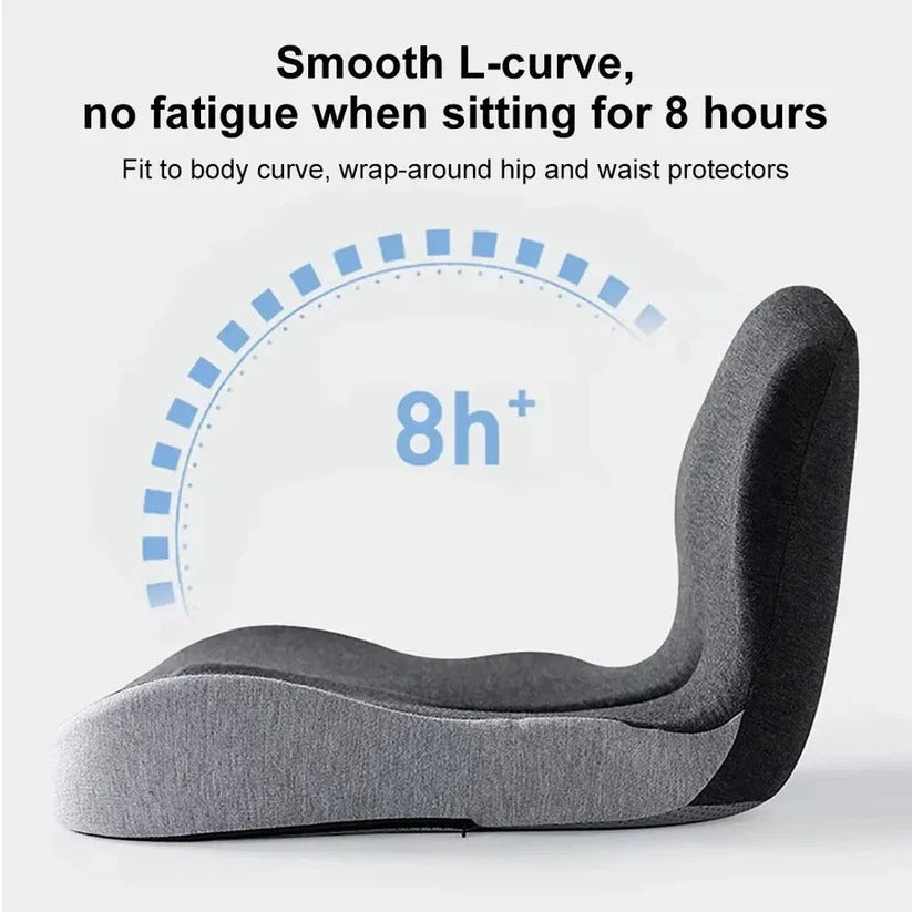 Cojín de asiento de espuma viscoelástica ergonómico y soporte lumbar para comodidad durante todo el día y alivio de la presión