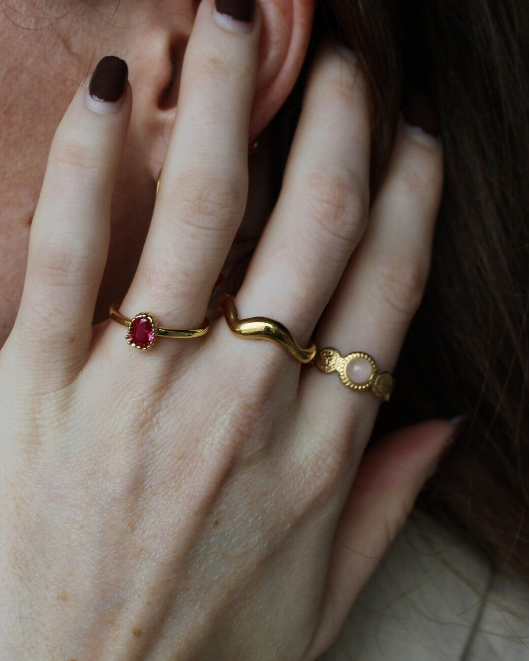 Waves - Ring - Stainless Steel - Adjustable