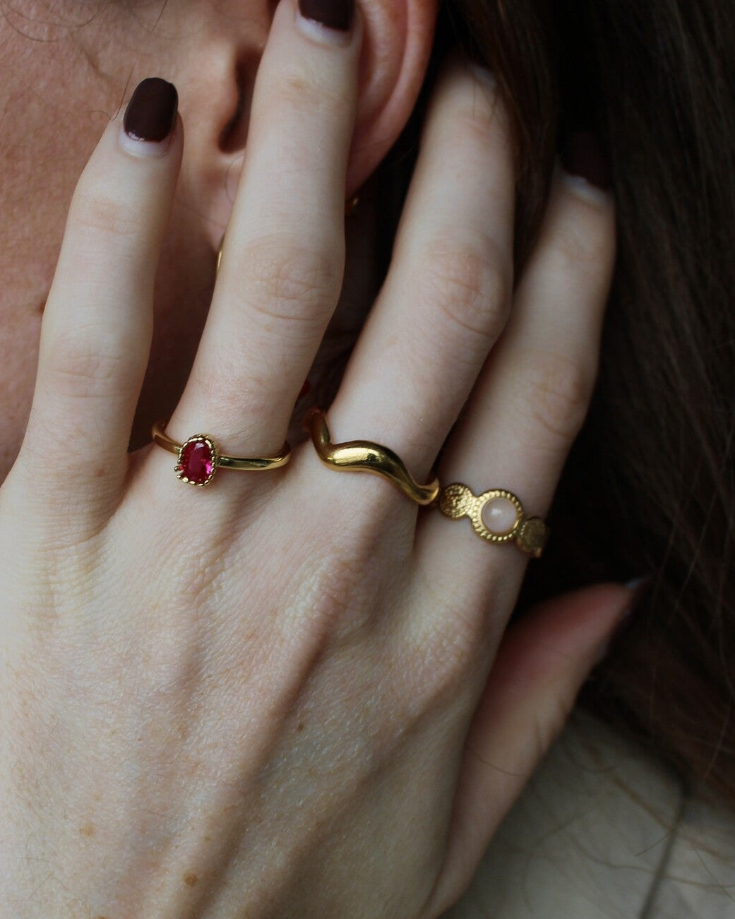 Waves - Ring - Stainless Steel - Adjustable