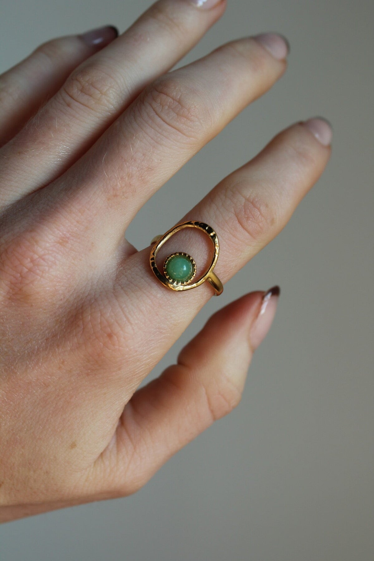 Lucia - Ring - Natural Stone - Stainless Steel - Adjustable