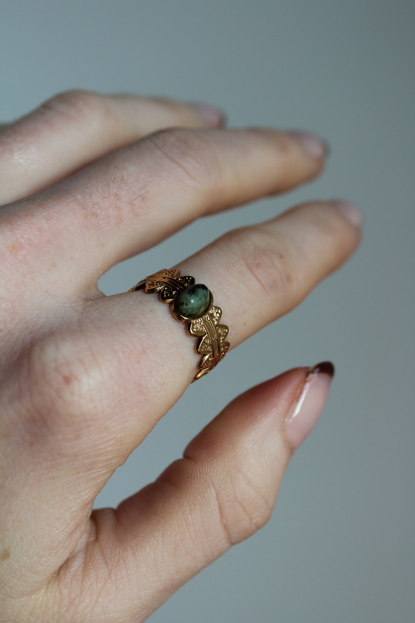 Didi - Ring - Natural Stone - Stainless steel - Adjustable