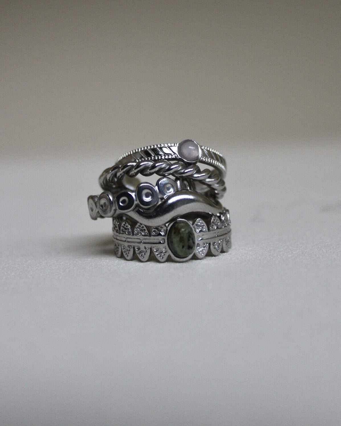 Waves - Ring - Stainless Steel - Adjustable